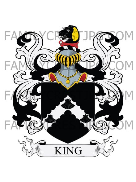 King Family Crest - Ashby Hall, co. Lincoln, England