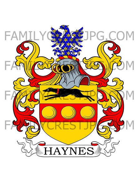 Haynes Family Crest - Dorchester, Charlbury, co. Oxfordshire, and co. Shropshire, England