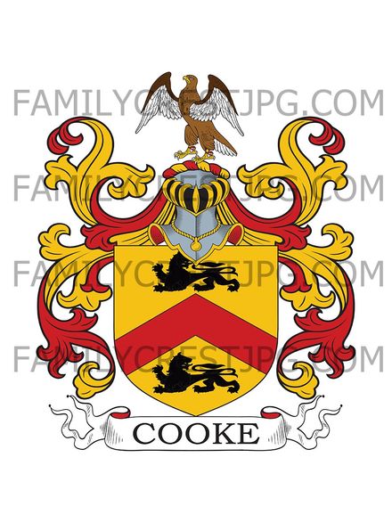 Cooke Family Crest - Camerton Hall, co. Cumberland, England 