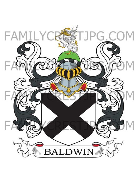 Baldwin Family Crest - Leyland, co. Lancashire, England