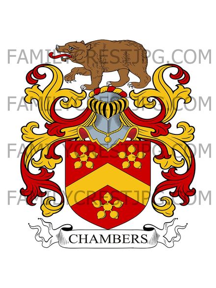 Chambers Family Crest - Hafod, co. Cardigan, Wales