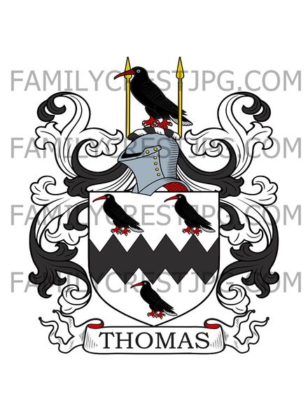 Thomas Family Crest - Selling, co. Kent, England