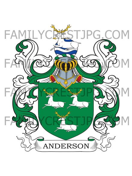 Anderson Family Crest -  Alnwick, co. Northumberland, England