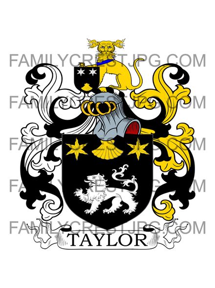 Taylor Family Crest - Portsmouth, co. Hampshire, England