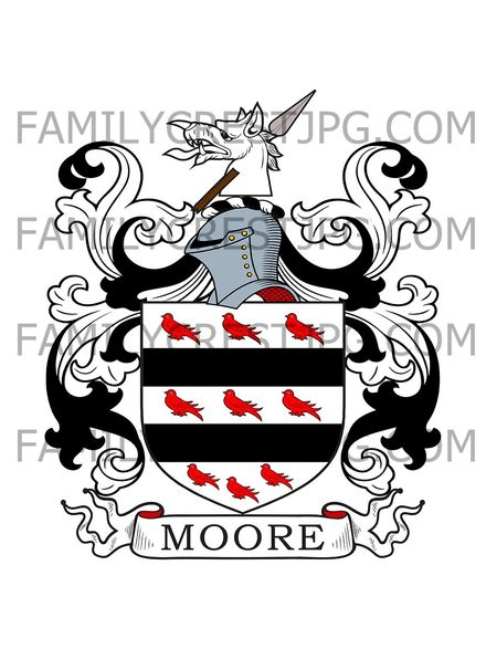 Moore Family Crest - Ross Carberry, co. Cork, Ireland