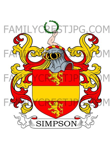 Simpson Family Crest - West House, co. Durham, England