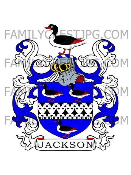 Jackson Family Crest - Normandy Hall, co. Yorkshire, England