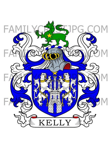 Kelly Family Crest - Glencara, co. Westmeath, Ireland