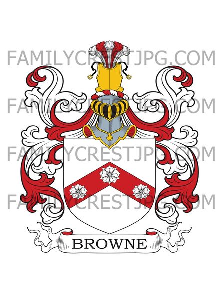 Browne Family Crest - Writtle, co. Essex, England