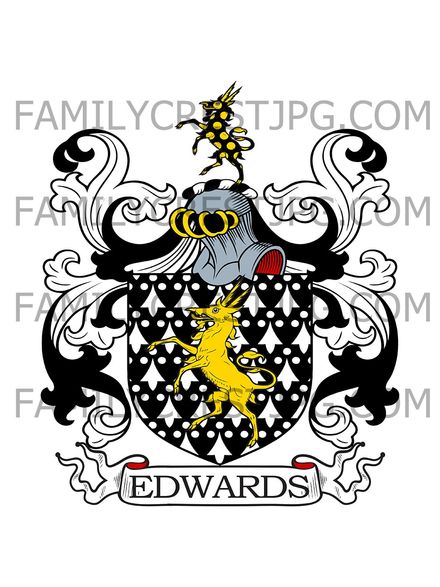 Edwards Family Crest - Lelant, co. Cornwall, England