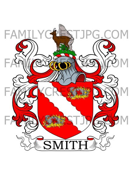Smith Family Crest - Priory, Dudley, co. Worcester, England