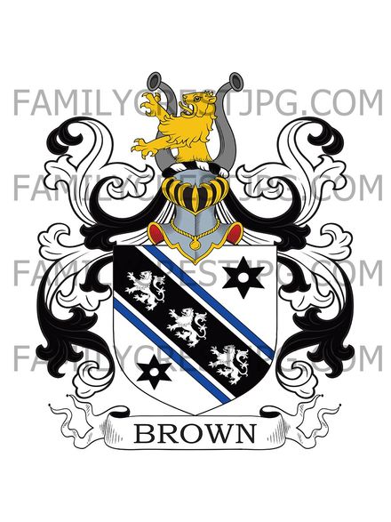 Brown Family Crest - Harchill’s Grove, co. York, England