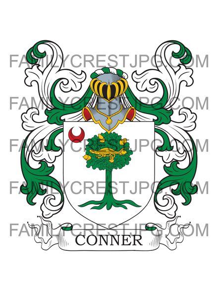 Conner Family Crest - Derrymolin, King&#x27;s County, Ireland