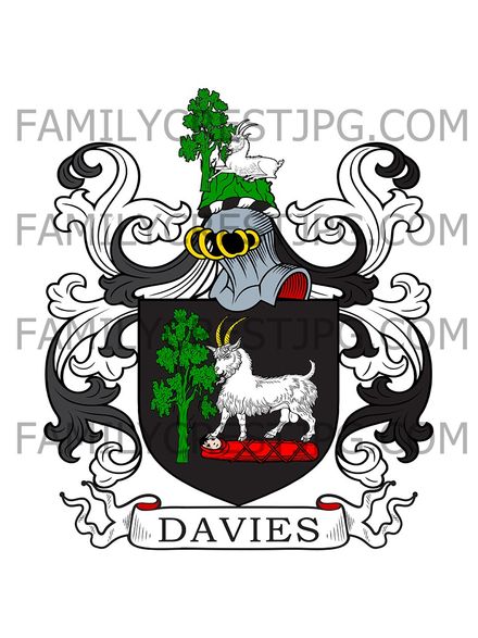 Davies Family Crest - Shrewsbury, England