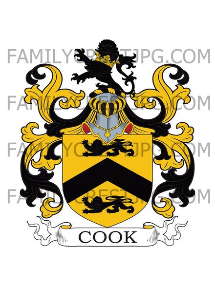 Cook Family Crest - Doncaster, Yorkshire, England