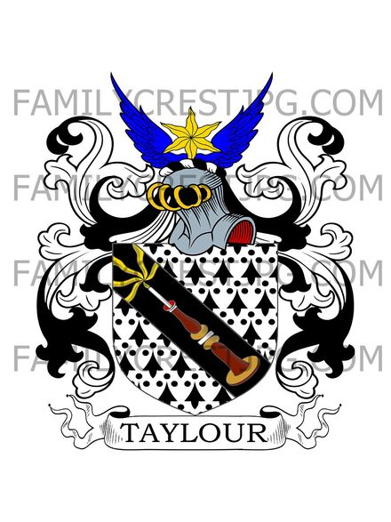 Taylour Family Crest - Carrigfergus, co. Antrim, Ireland
