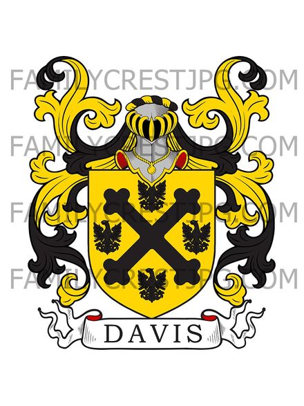 Davis Family Crest - Kent, England