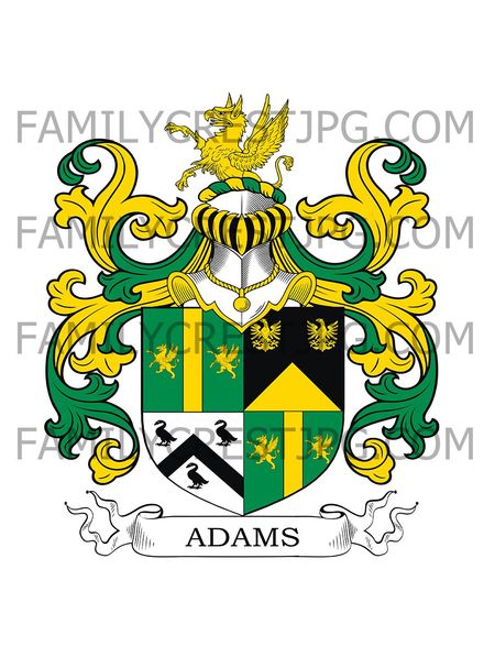 Adams Family Crest - Cotswold Grange, Cheltenham, co. Gloucester, England