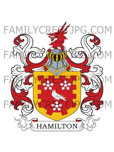 Hamilton Family Crest - Olivestob, co. Haddington, Scotland