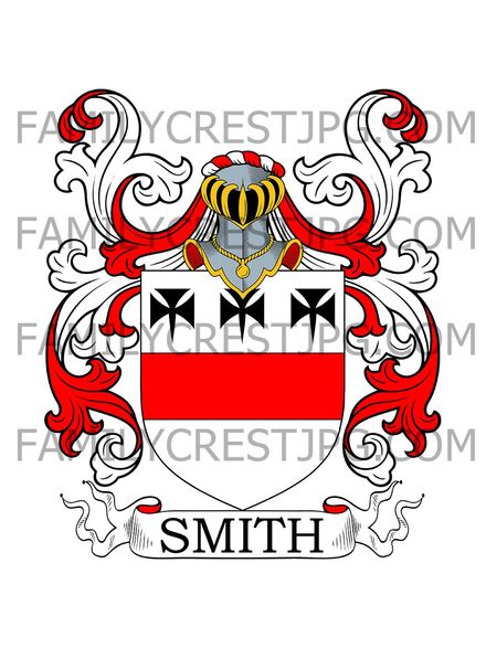 Smith Family Crest - Woodgate, co. Worcester, England