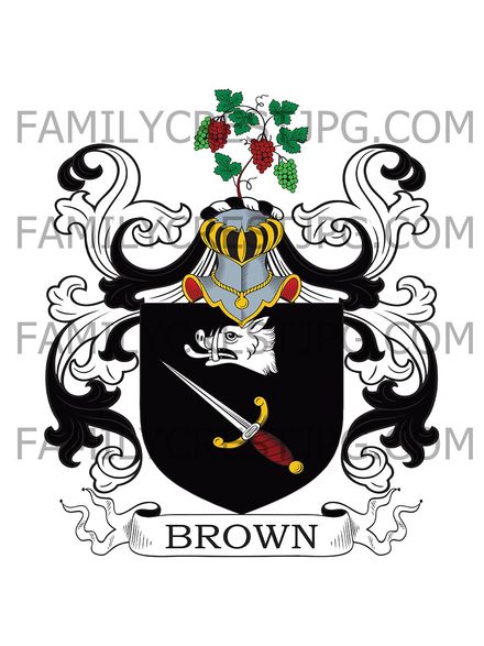 Brown Family Crest - Blackburn, co. Berwick, Scotland