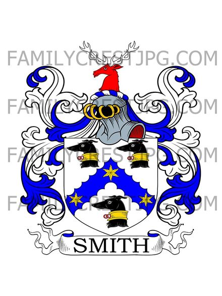 Smith Family Crest - Mitcham, co. Surrey, England