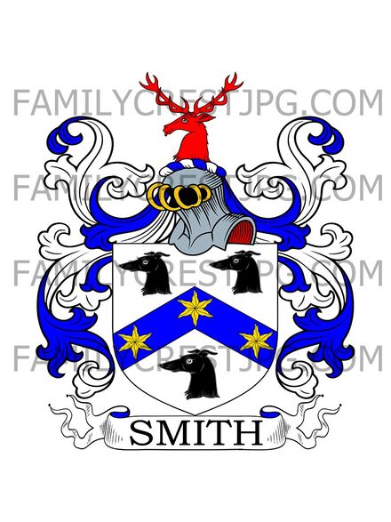 Smith Family Crest - Mitcham, co. Surrey, England