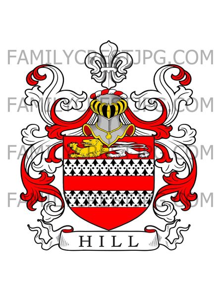Hill Family Crest - Dennis Park, co. Stafford, England