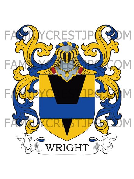 Wright Family Crest - Marylebone, co. Middlesex, England
