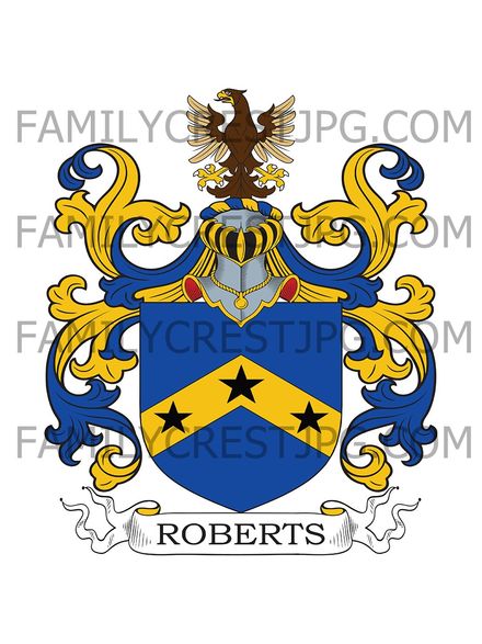 Roberts Family Crest - Beechfield, Bromley, co. Kent, England