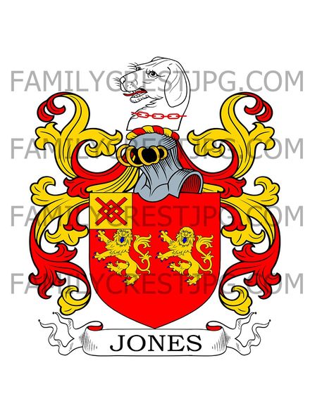 Jones Family Crest - Bealanamore, co. Dublin, Ireland