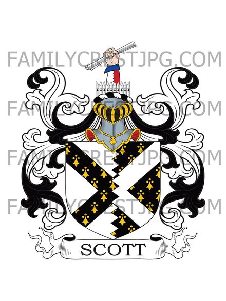 Scott Family Crest - Lytchet Minster, co. Dorset, England