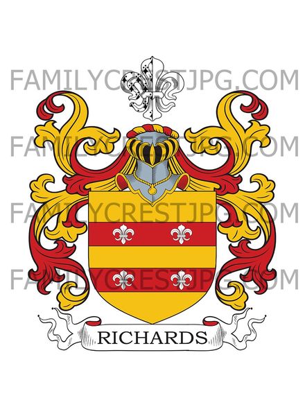 Richards Family Crest - Fringe, co. Norfolk, England