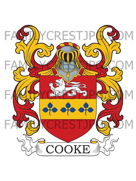 Cooke Family Crest - Brome Hall, co. Norfolk, England
