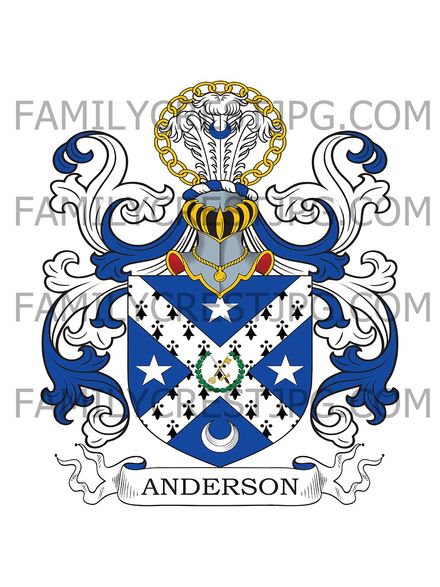 Anderson Family Crest - Mill Hill, co. Middlesex, England