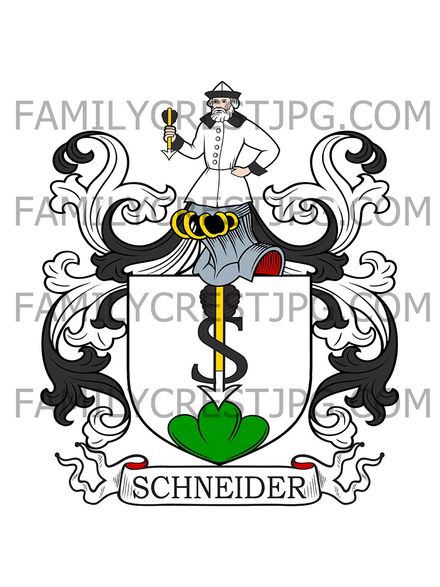 Schneider Family Crest - von Basel, Switzerland - Snider