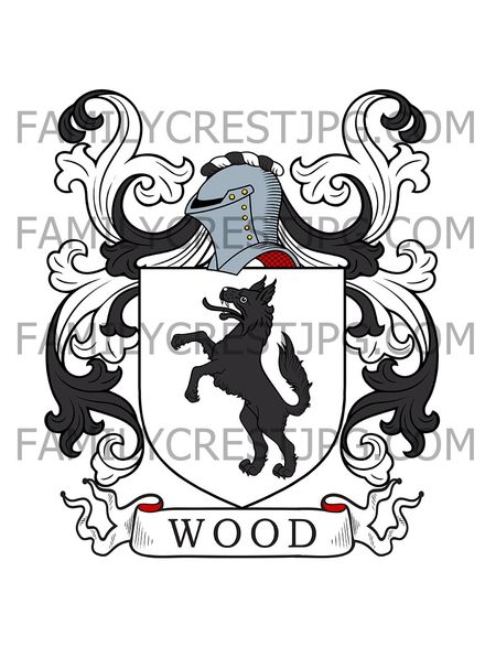 Wood Family Crest - Staffordshire, England 