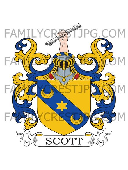 Scott Family Crest - Bevillaw, Scotland