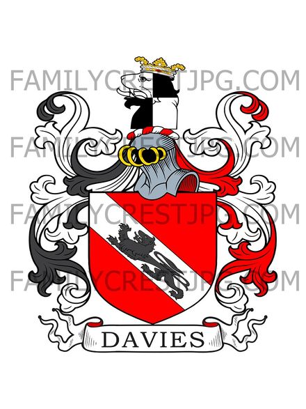 Davies Family Crest - Eton House, co. Kent, England
