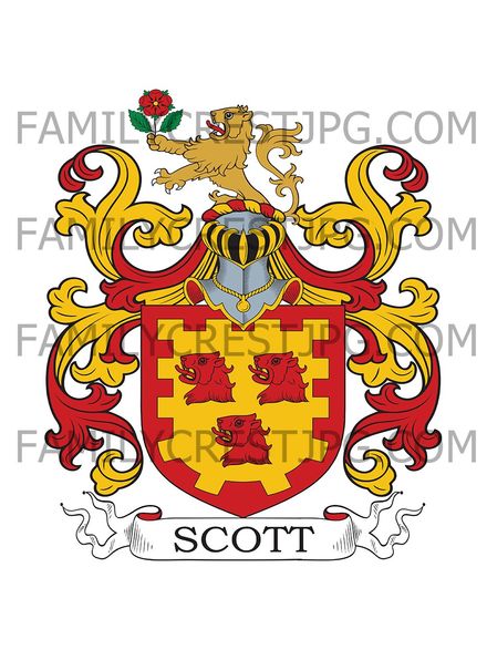Scott Family Crest -  Benholm, co. Forfar, Scotland