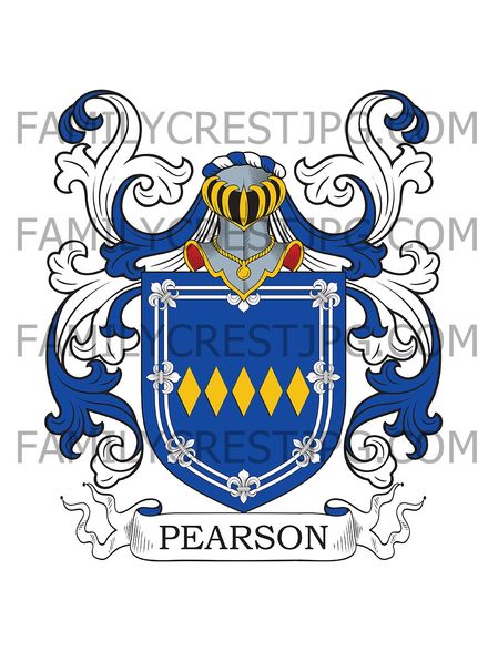 Pearson Family Crest - Storrs Hull, co. Lancashire, England