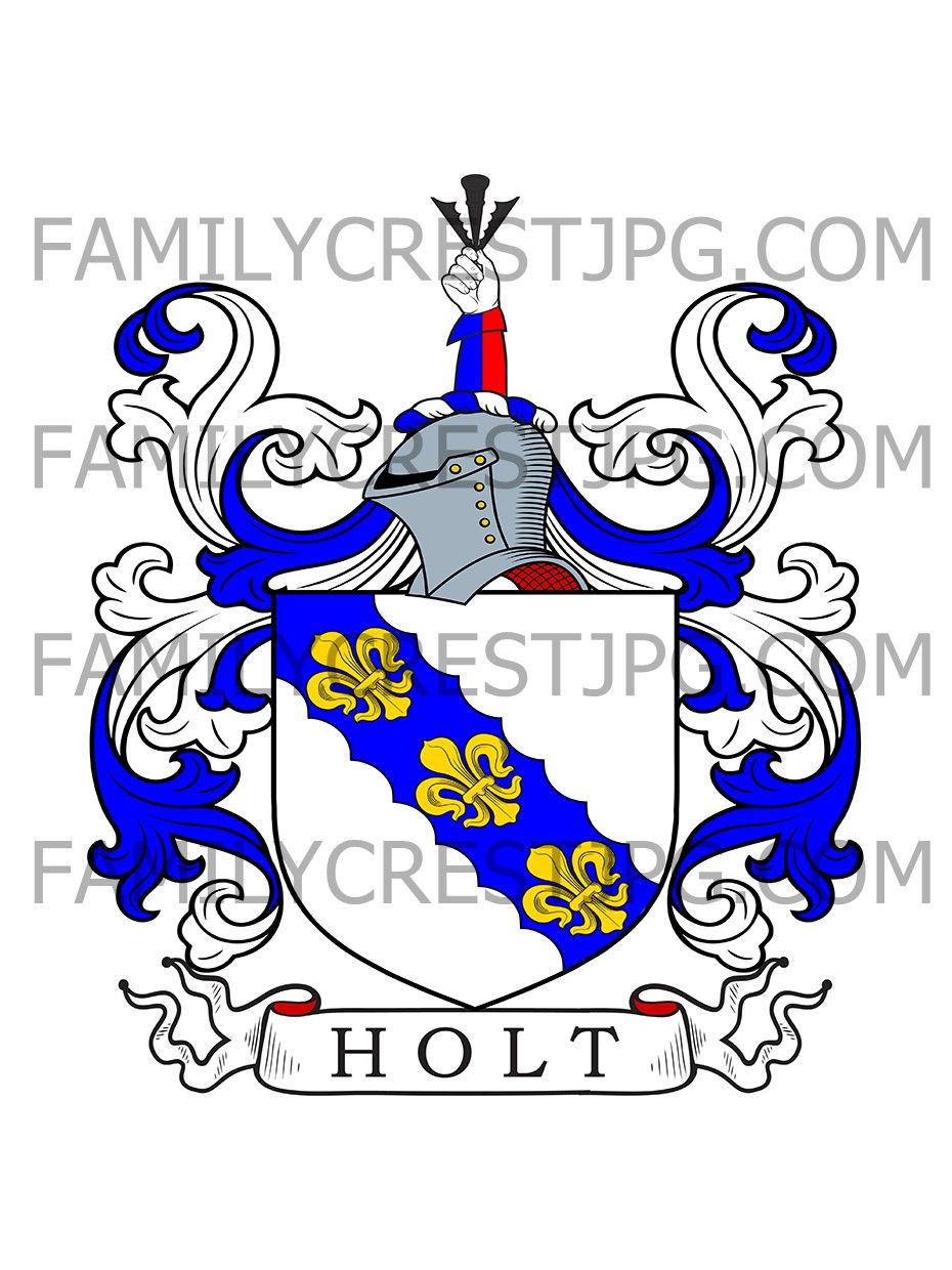 Holt Family Crest - Redgrave Manor co. Suffolk, & London, England