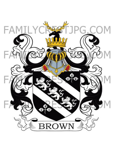 Brown Family Crest -  Woodsmoor, co. Hertford, England