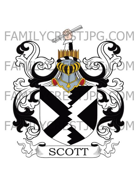 Scott Family Crest - Barnstone, co. Nottingham, England