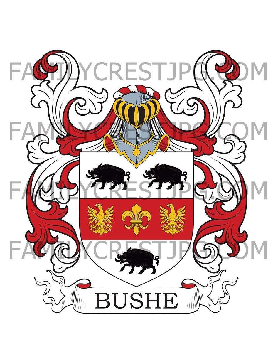 Bush Family Crest - Wiltshire, England