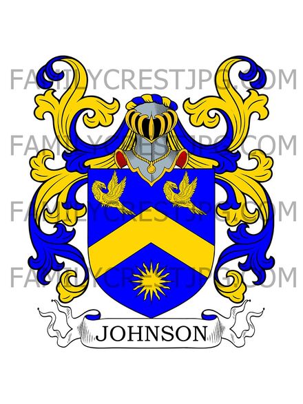 Johnson Family Crest - Goldington, co. Bedford, England