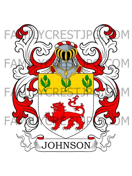 Johnson Family Crest - Preston, co. Lancashire, England