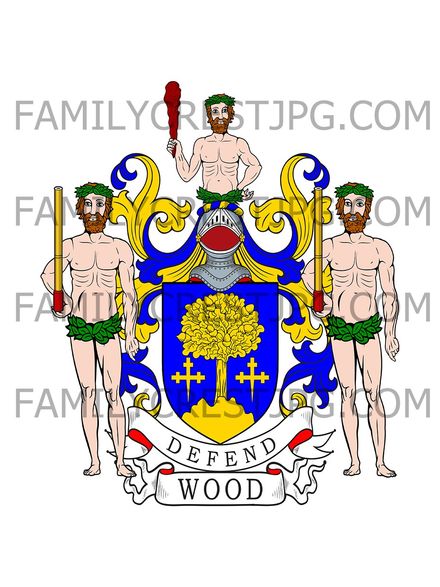 Wood Family Crest - Bonnytown, co. Fife, Scotland