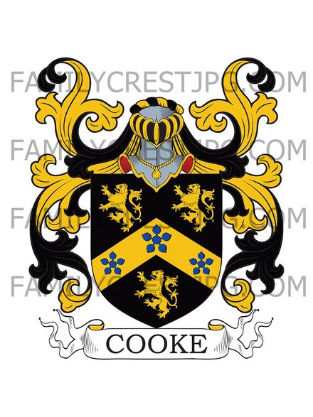 Cooke Family Crest - Cotton, co. Suffolk, England