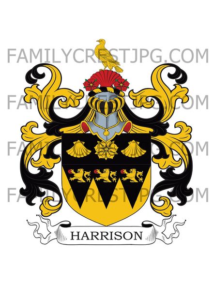 Harrison Family Crest - Easthorpe House, co. Nottingham, England